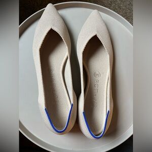 Rothy's Cream Flats-The Point II in Ecru